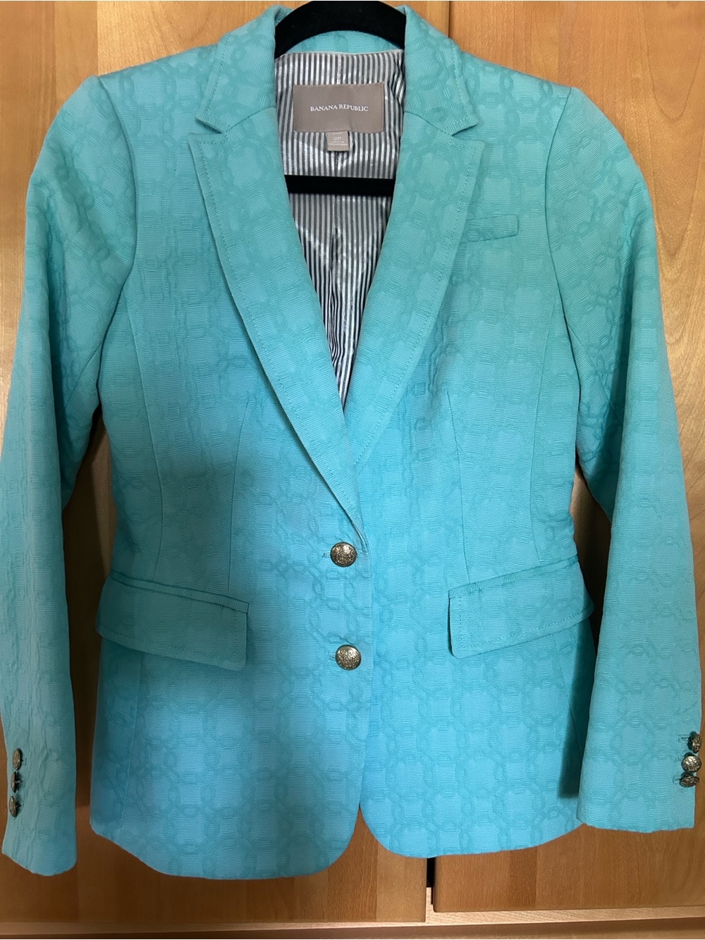 NWOT Banana Republic Mint Green/Teal Textured Lined Blazer